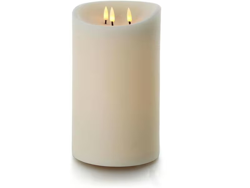 balthasar LED Outdoor Echtwachskerze, Creme