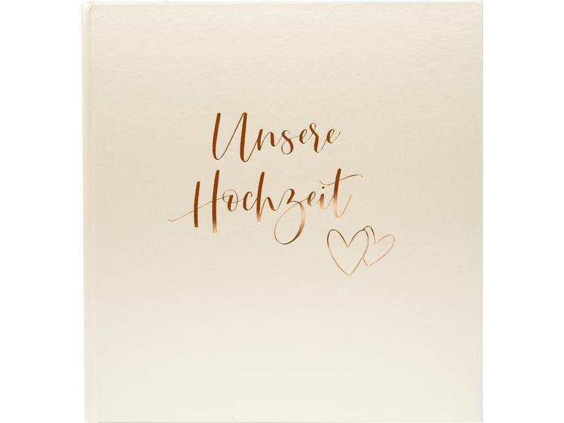 Goldbuch Hochzeitsalbum Herzklopfen 30 x 31 cm, 60 Seiten, Beige