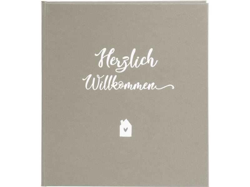 Goldbuch Gästebuch Herzlich Willkommen 23 x 25 cm, 176 Seiten, Taupe