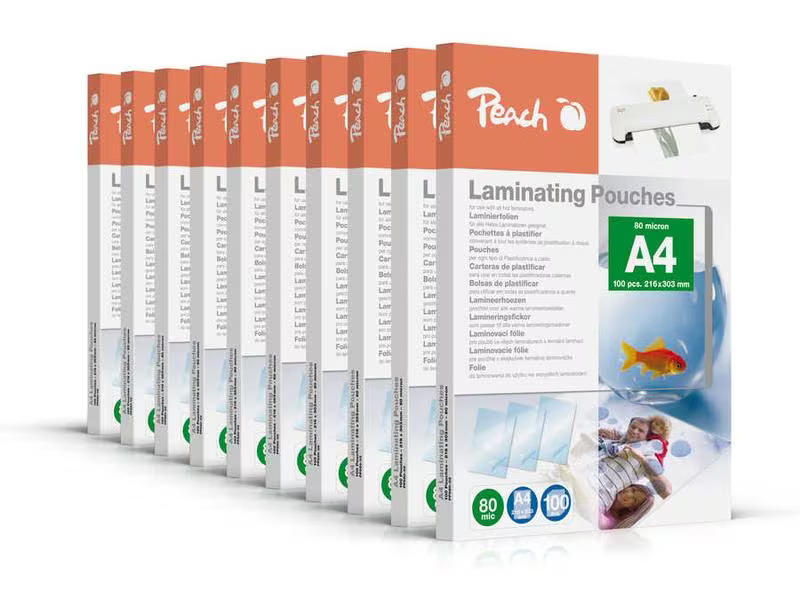 Peach Laminierfolie A4, 80 µm, 1000 Stück, Keine
