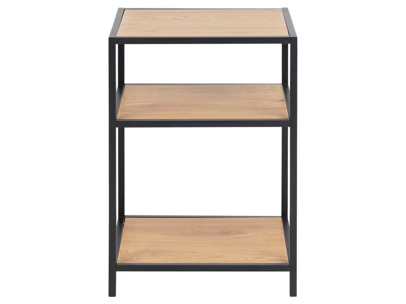 AC Design Nachttisch Seaford 42 x 35 x 63 cm, Nature/Schwarz