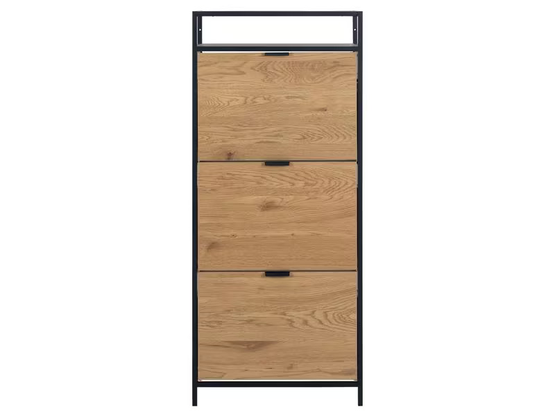 AC Design Schuhschrank  Seaford 56 x 30 x 129 cm, Nature/Schwarz