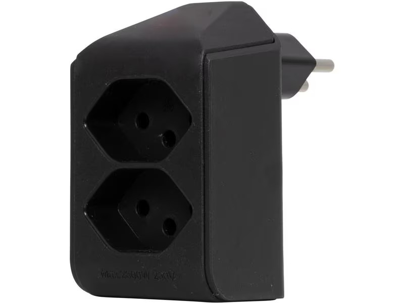 Brennenstuhl Abzweigstecker 2 x T13, 300° drehbar, Schwarz