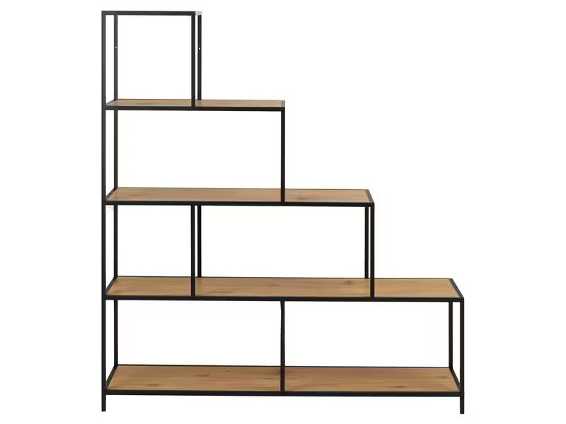 AC Design Regal Seaford 135 x 35 x 150 cm, Nature/Schwarz