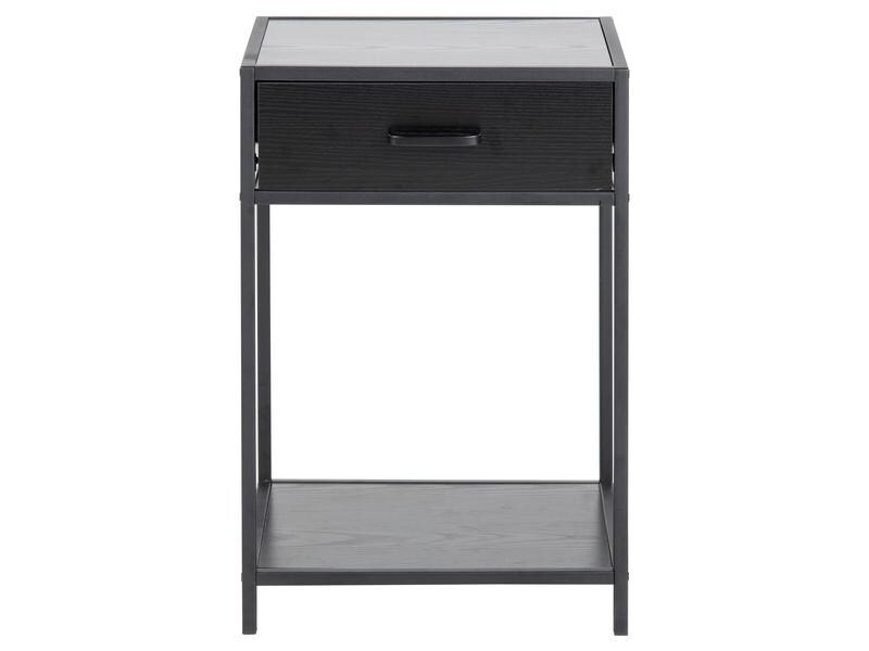 AC Design Nachttisch Seaford 42 x 35 x 63 cm, Schwarz