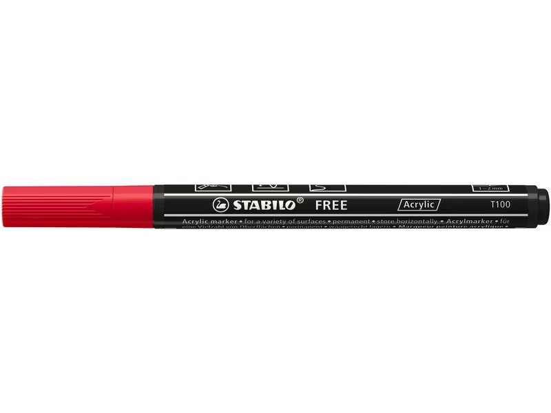 STABILO Acrylmarker Free Acrylic T100 Karmin