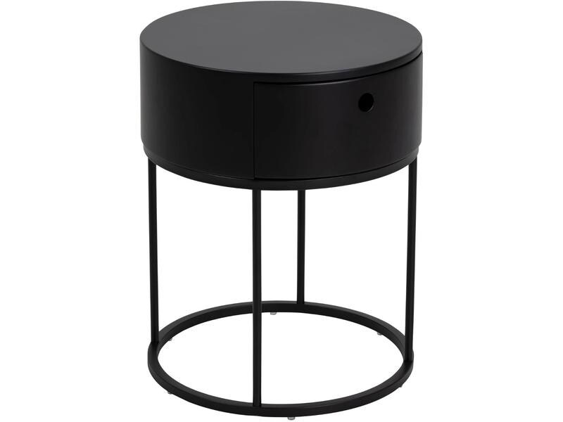 AC Design Nachttisch Polo Ø 40 x 51 cm, Schwarz