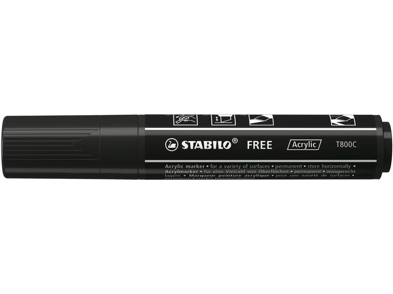 STABILO Acrylmarker Free Acrylic T800C Schwarz