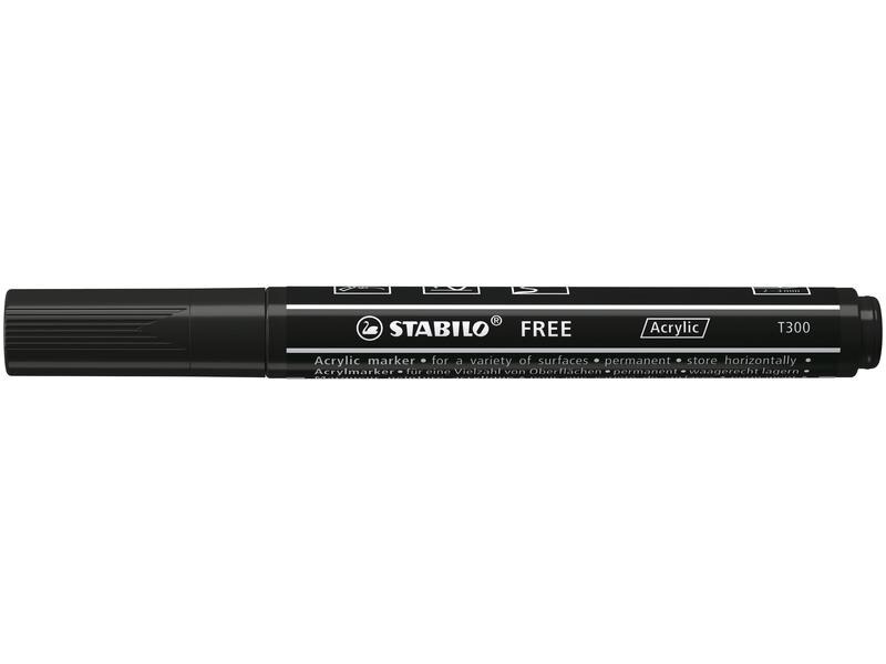 STABILO Acrylmarker Free Acrylic T300 Schwarz