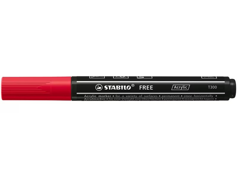 STABILO Acrylmarker Free Acrylic T300 Karmin