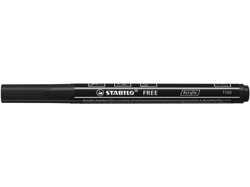 STABILO Acrylmarker Free Acrylic T100 Schwarz