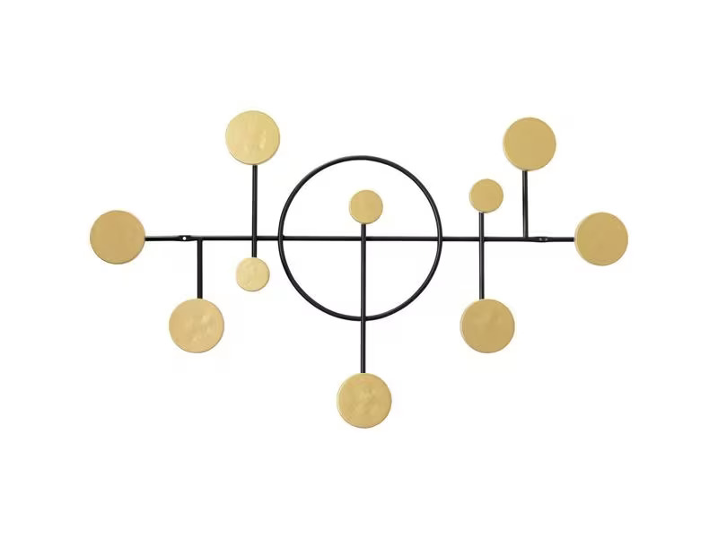 Kare Garderobenleiste Art Circles Gold/Schwarz