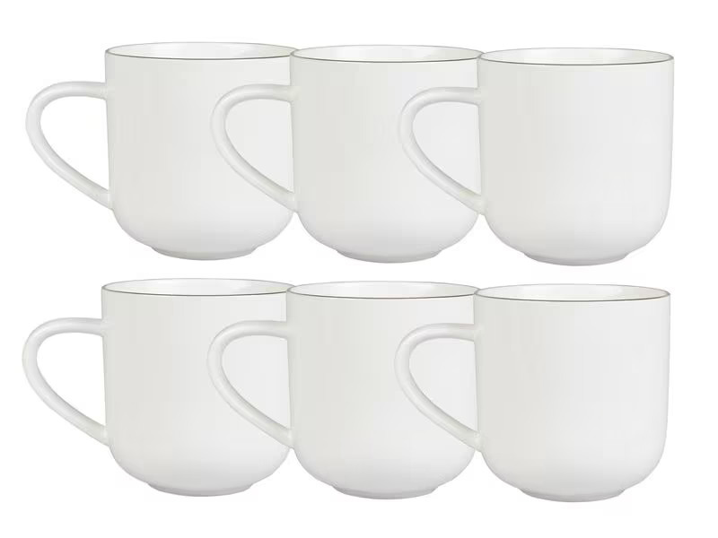 FURBER Tasse 400 ml, 6 Stück, Weiss/Gold