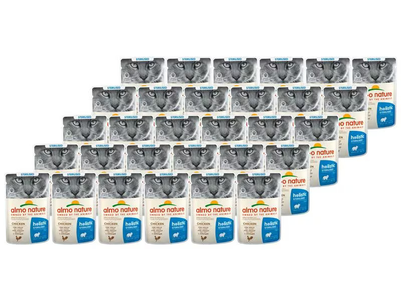 Almo Nature Nassfutter Holistic Sterilised mit Huhn, 30 x 70 g