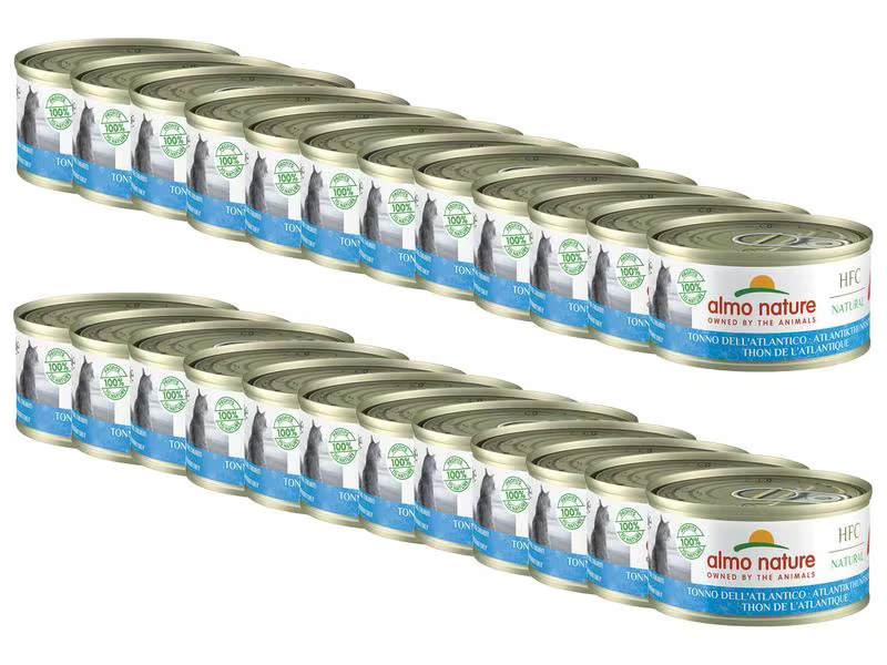 Almo Nature Nassfutter HFC Natural Atlantikthunfisch, 24 x 70 g
