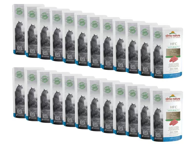 Almo Nature Nassfutter HFC Natural Plus Atlantikthunfisch, 24 x 55g
