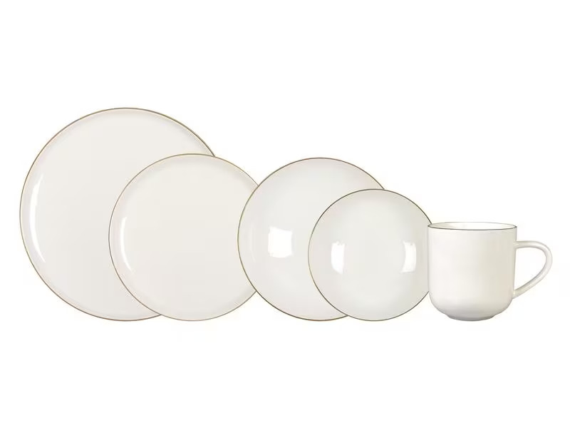 FURBER Speise-Service 20-teilig, Weiss/Gold
