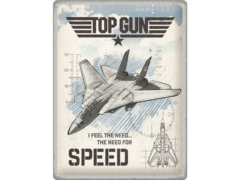 Nostalgic Art Schild Top Gun Jet 30 x 40 cm, Metall