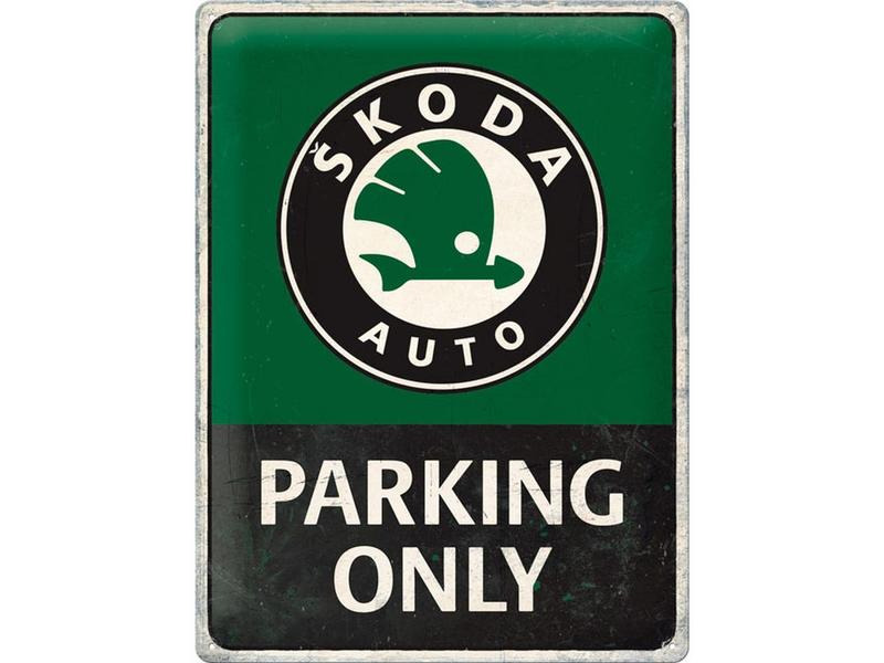 Nostalgic Art Schild Skoda Parking only 30 x 40 cm, Metall
