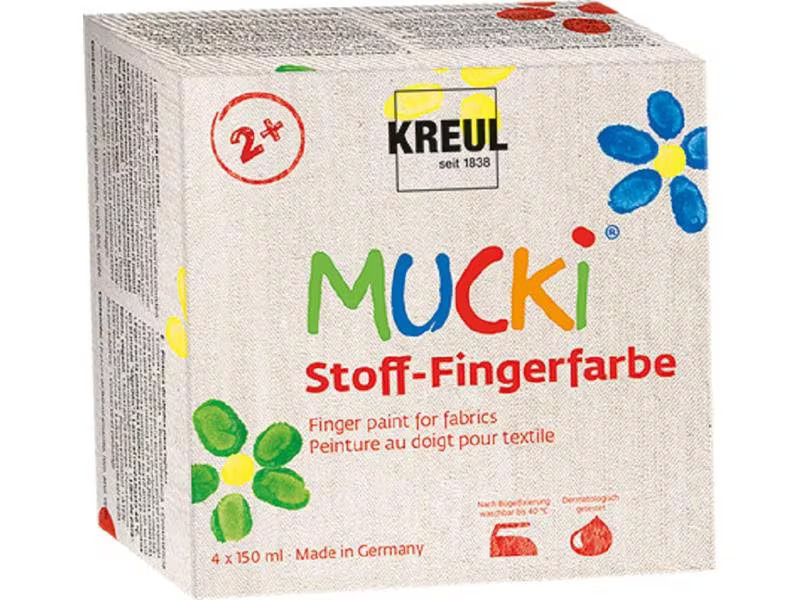 Kreul Fingerfarbe Mucki 150 ml, 4 Stück