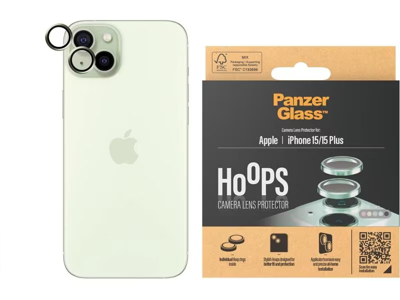 Panzerglass Lens Protector Rings HOOPS iPhone 15 / 15 Plus Grün