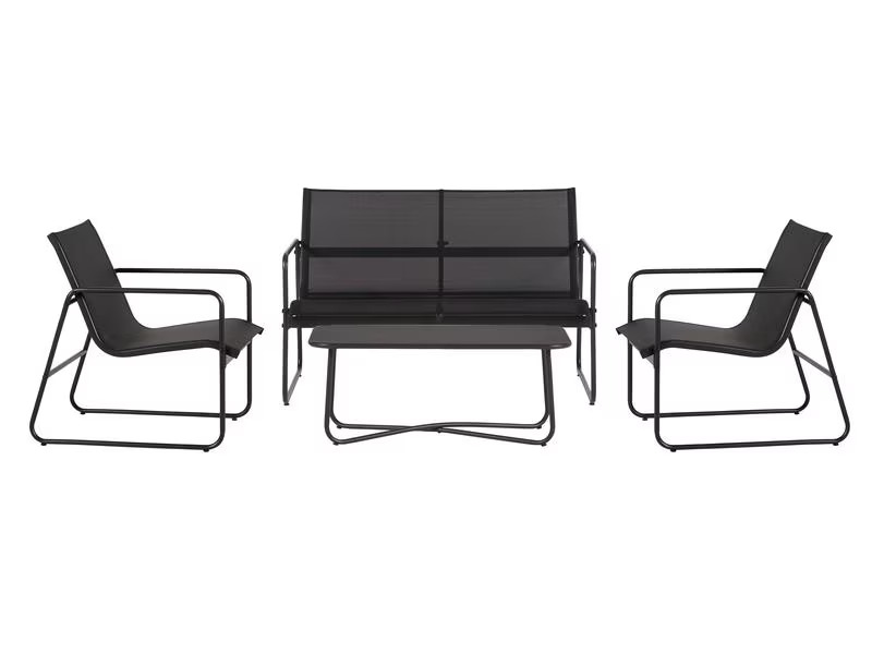 Schou Loungeset Theodor, Set 4-teilig, Schwarz