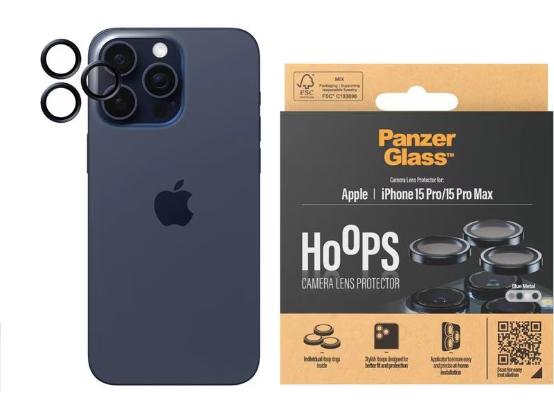 Panzerglass Lens Protector Rings HOOPS iPhone 15 Pro / 15 Pro Max Blau