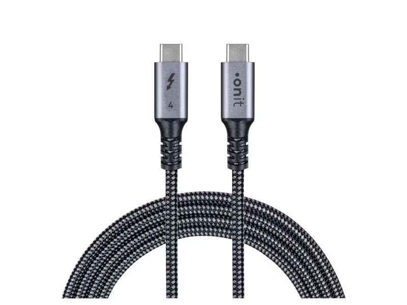 onit Thunderbolt 4-Kabel USB C - USB C 1 m, Grau/Schwarz