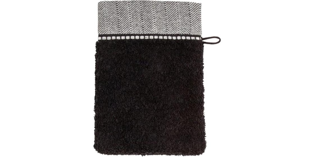 Möve Waschhandschuh Brooklyn 15 x 20 cm, Schwarz