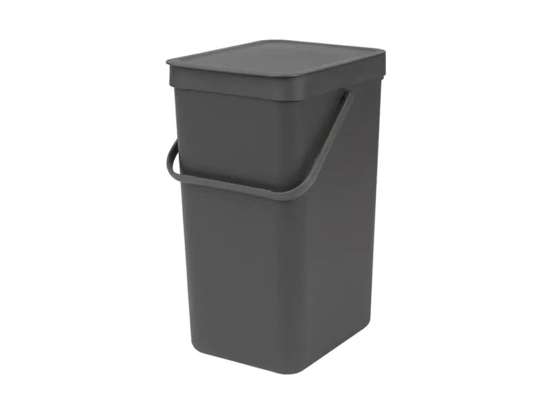 Brabantia Recyclingbehälter Sort &amp; Go 16 l, Dunkelgrau