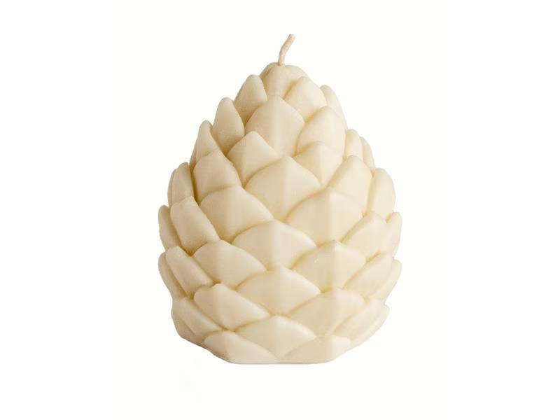 Herzog Kerzen AG Kerze Zapfen 7 x 9.5 cm, Weiss