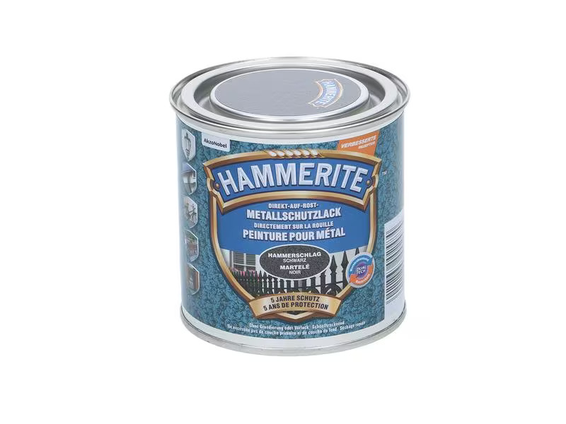 Hammerite Metall-Schutzlack HS Schwarz, 250 ml