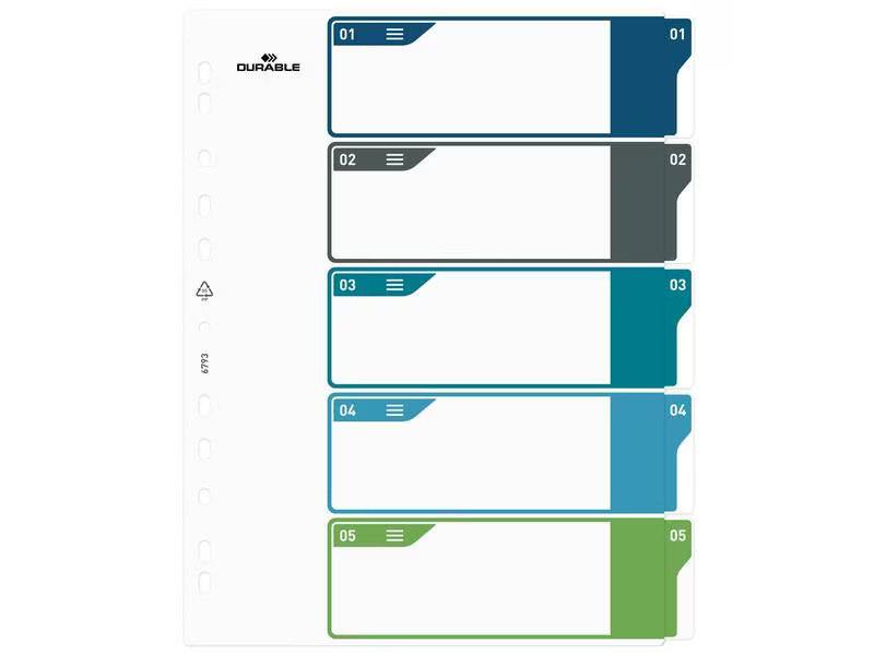 DURABLE Register A4+, 1-5, 5-farbig