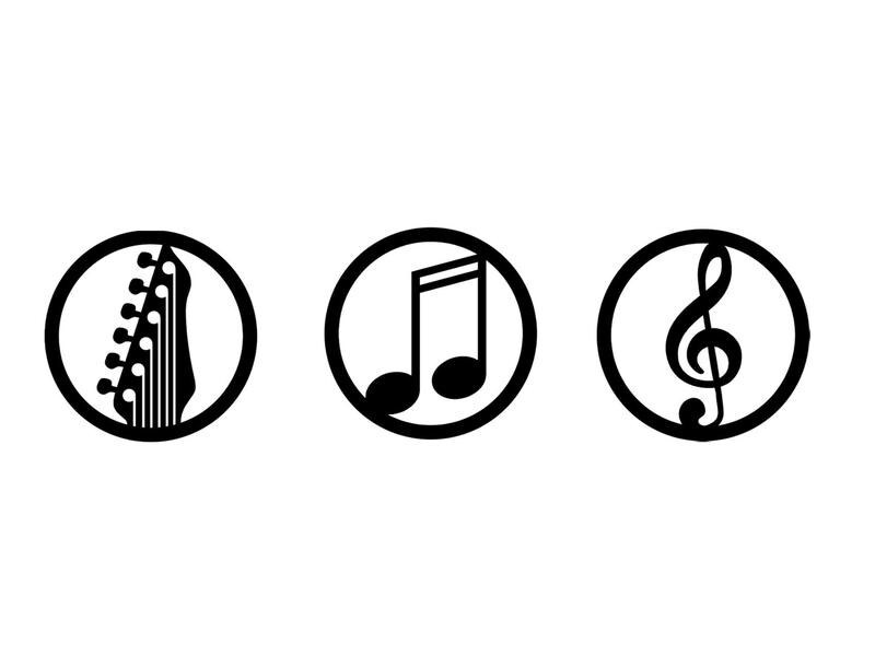 Wallxpert Wanddekoration Just Music 3-teilig, 25 cm