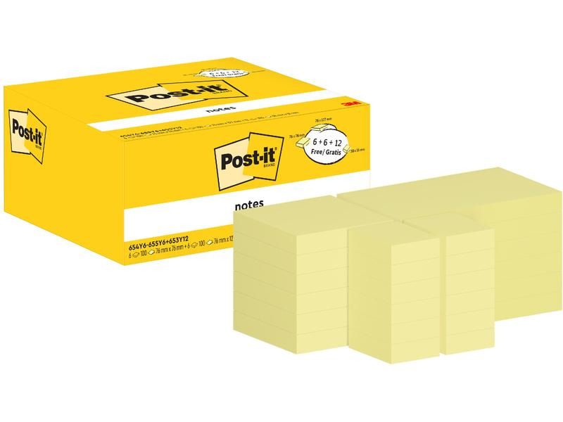 Post-it Notizzettel PEFC Vorteilspaket Gelb, 24 Blöcke