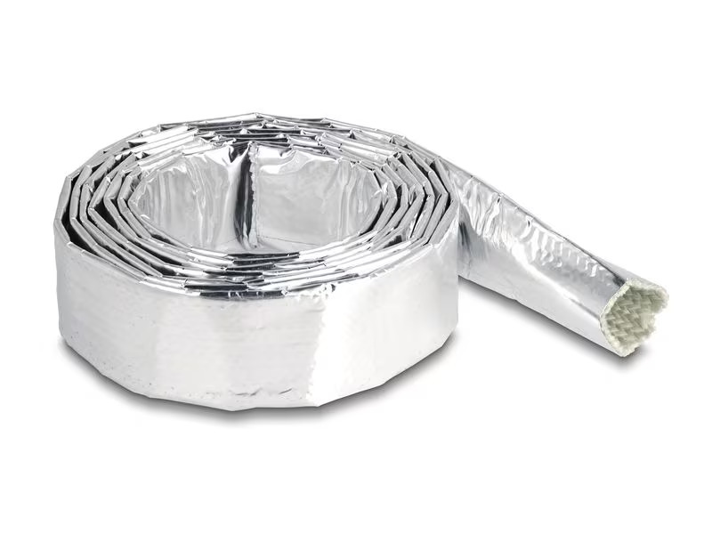 Delock Kabelschlauch aus Glasfasergeflecht / Alu 2 m x 20 mm Silber