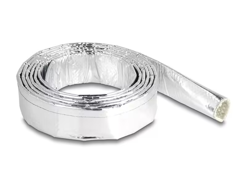 Delock Kabelschlauch aus Glasfasergeflecht / Alu 2 m x 16 mm Silber