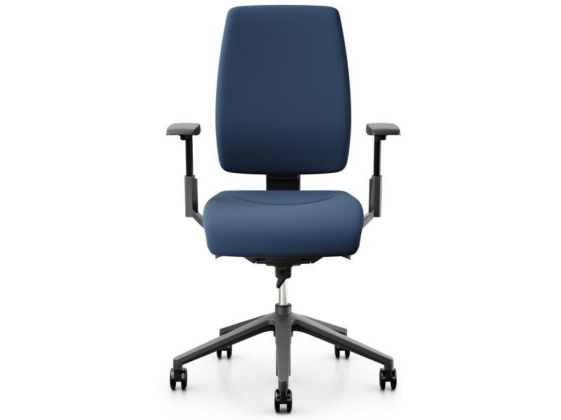 Giroflex Bürostuhl 68 mit Polsterrücken und Armlehnen, Dunkelblau