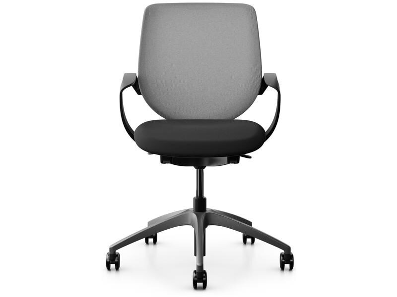 Giroflex Bürostuhl 313 mit Netzrücken und Armlehnen, Grau