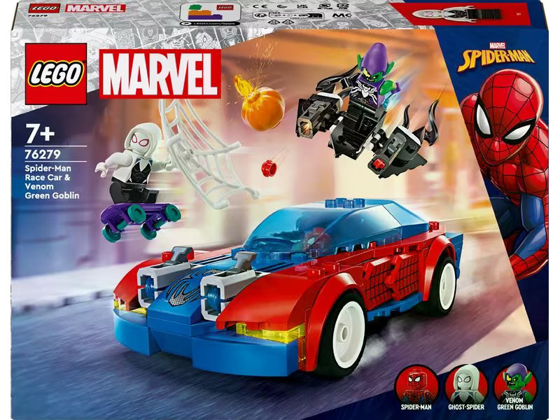 LEGO® Marvel Spider-Mans Rennauto &amp; Venom Green Goblin 76279