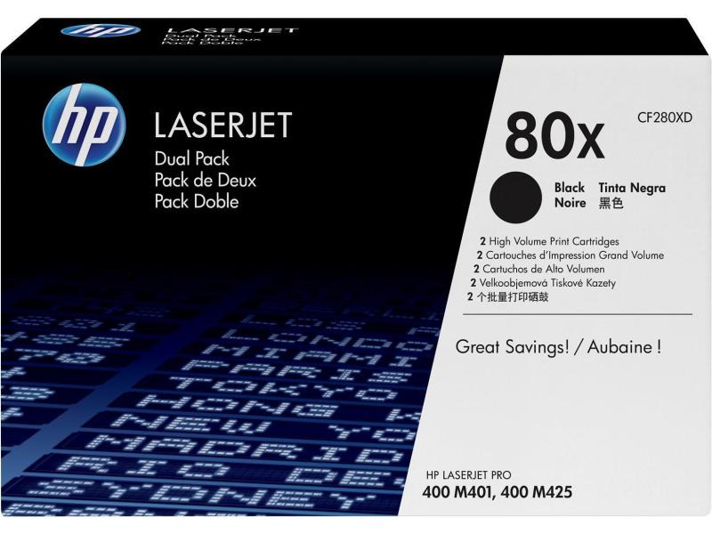 HP Toner Nr. 80X (CF280XD) Black (2er-Pack)