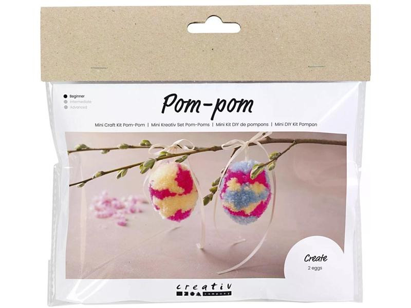 Creativ Company Bastelset Mini Pom-Poms Eier