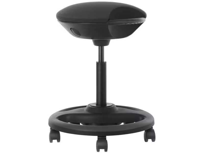 Songmics Steh- &amp; Sitz Hocker höhenverstellbar, mit Fusskreuz, Schwarz
