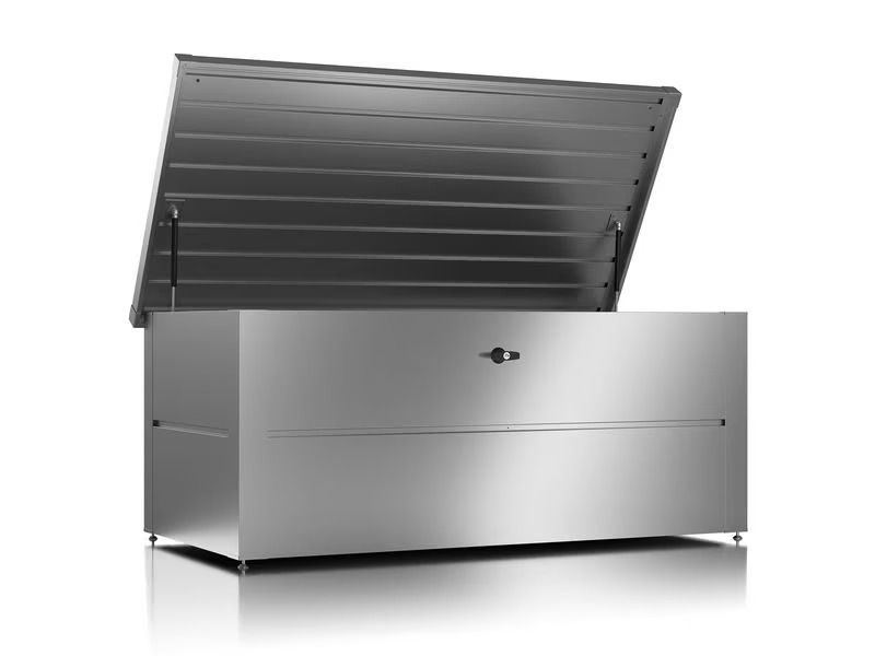 Guardi Gartenbox M mit Schloss, 165 x 85 x 73 cm, Silber