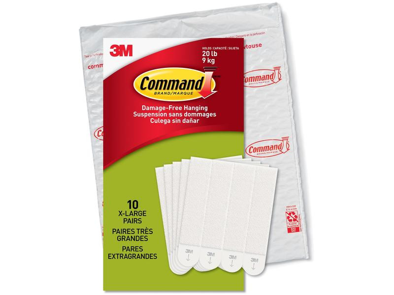 Command Klebestick-Set 3M Bilder-Montagestreifen XL 10 Paar, Weiss