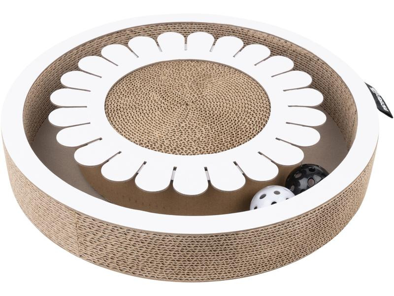 District 70 Katzen-Spielzeug Spielboard Bloom White, 32 x 32 x 6 cm