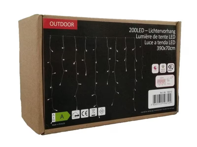 Dameco LED-Lichtervorhang Icicle Outdoor 200 LED