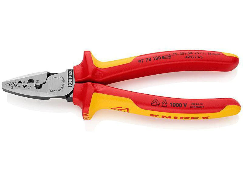 Knipex Crimpzange 180 mm für Aderendhülsen