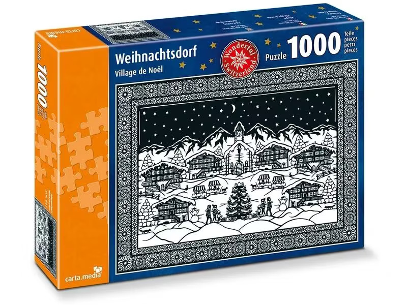 Carta.Media Puzzle Weihnachtsdorf Scherenschnitt