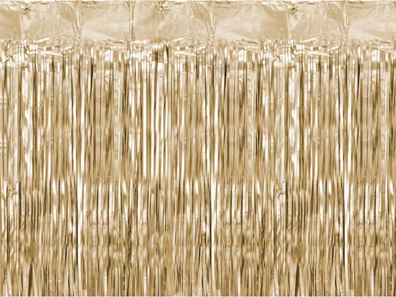 Partydeco Partyaccessoire Vorhang 90 x 250 cm, Gold-Metallic